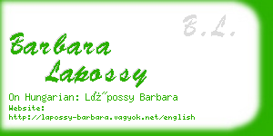 barbara lapossy business card